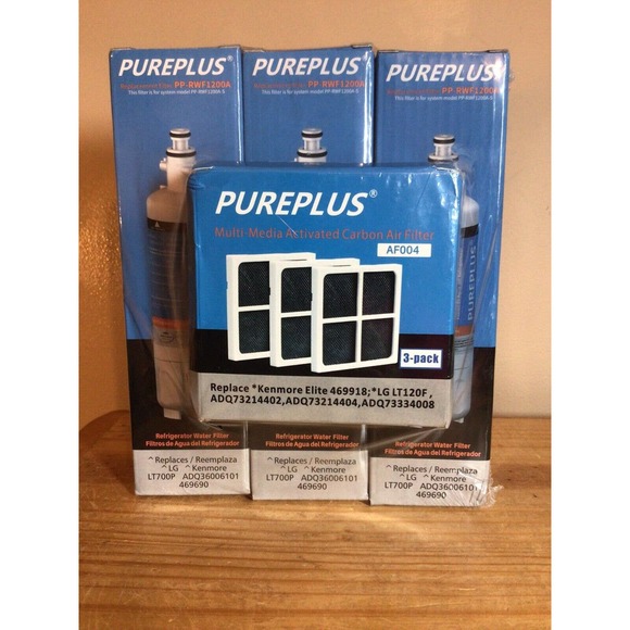 3 LG Kenmore PP-RWF1200A Refrigerator Replacement Water Filters 3 Carbon AF004 - Picture 2 of 10